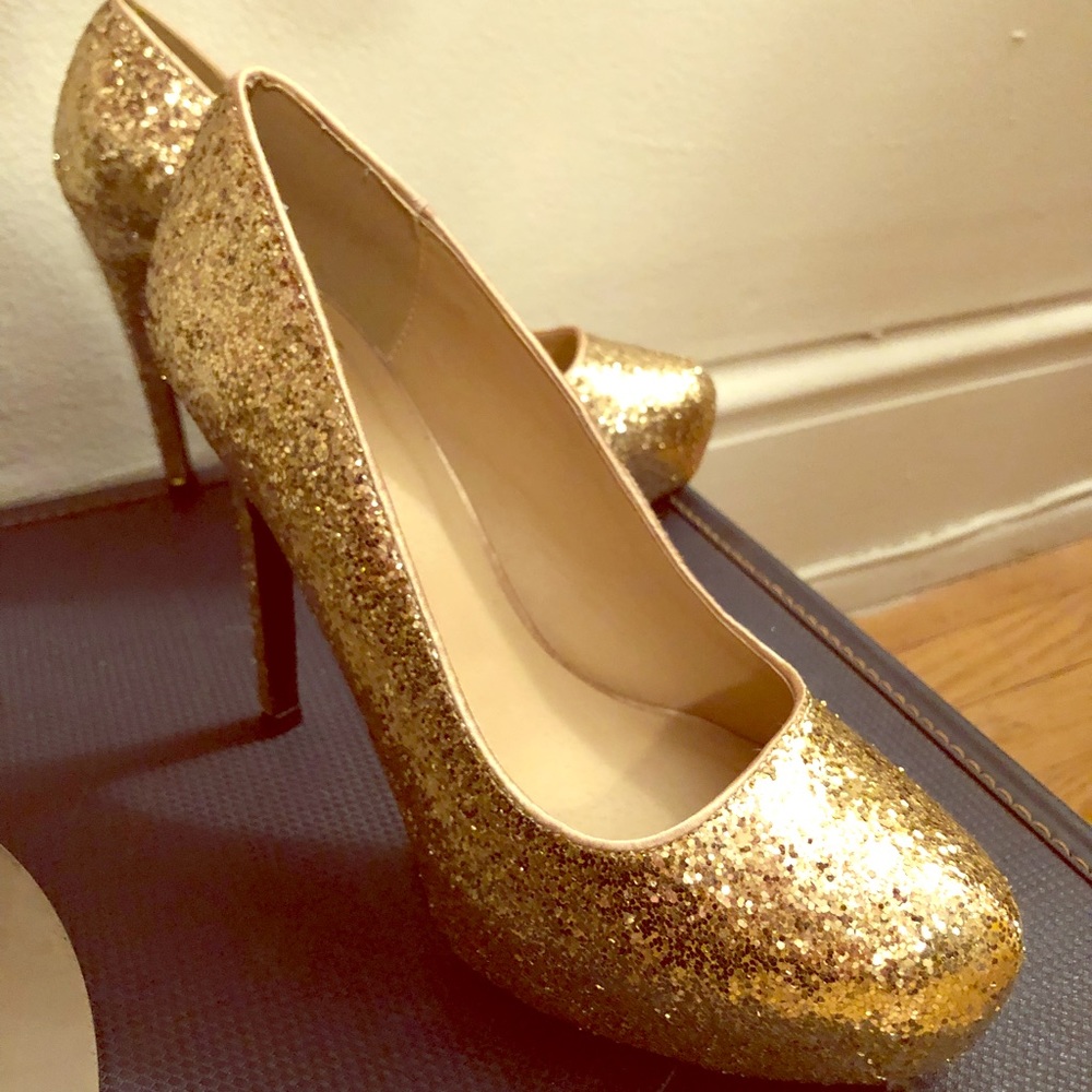 Gold Glitter Heels